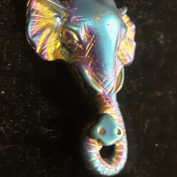 New Rainbow Titanium Elephant Head Pendant. - Picture 3 of 8